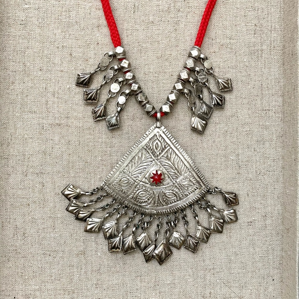 Tribal silver necklace